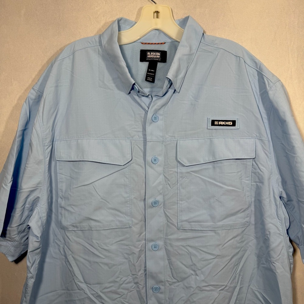 alaskan hardgear Men's Shirt Sleeve Button Up‎ Vented Fishing Hiking XLT Blue